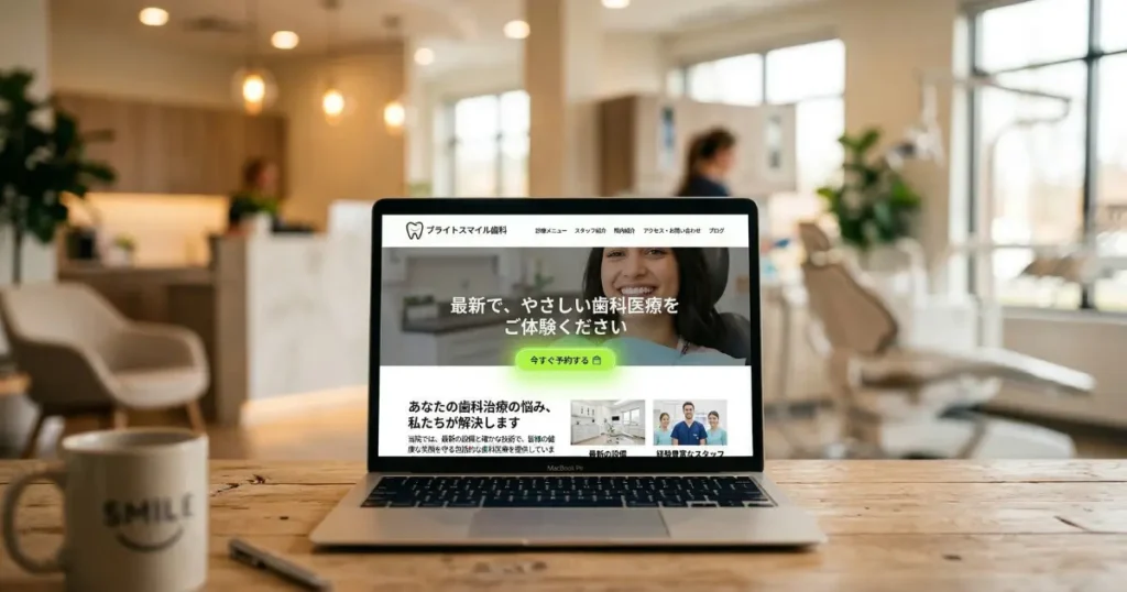 歯科医院のホームページに表示されたCTAボタンのイメージ